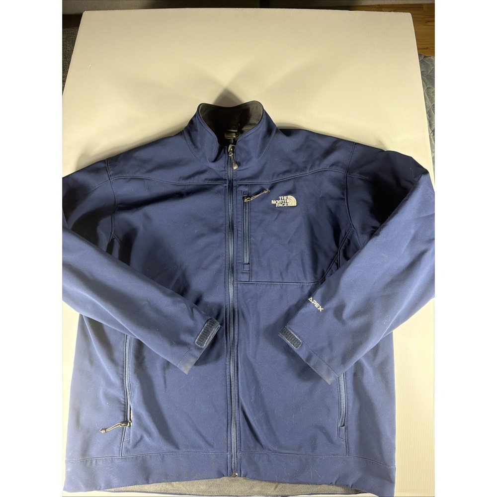 The North Face Men's M Apex Softshell Jacket Navy Blue Fleece Lined